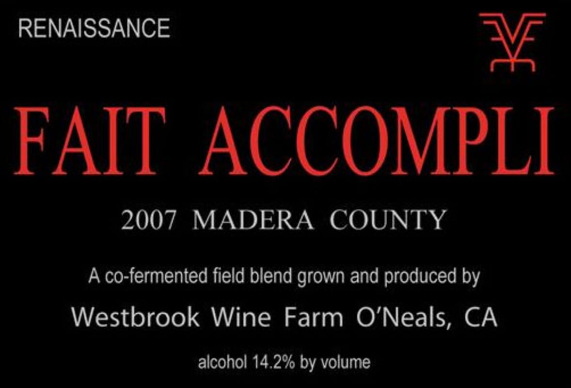 Westbrook Wine Farm Fait Accompli 2007 Front Label