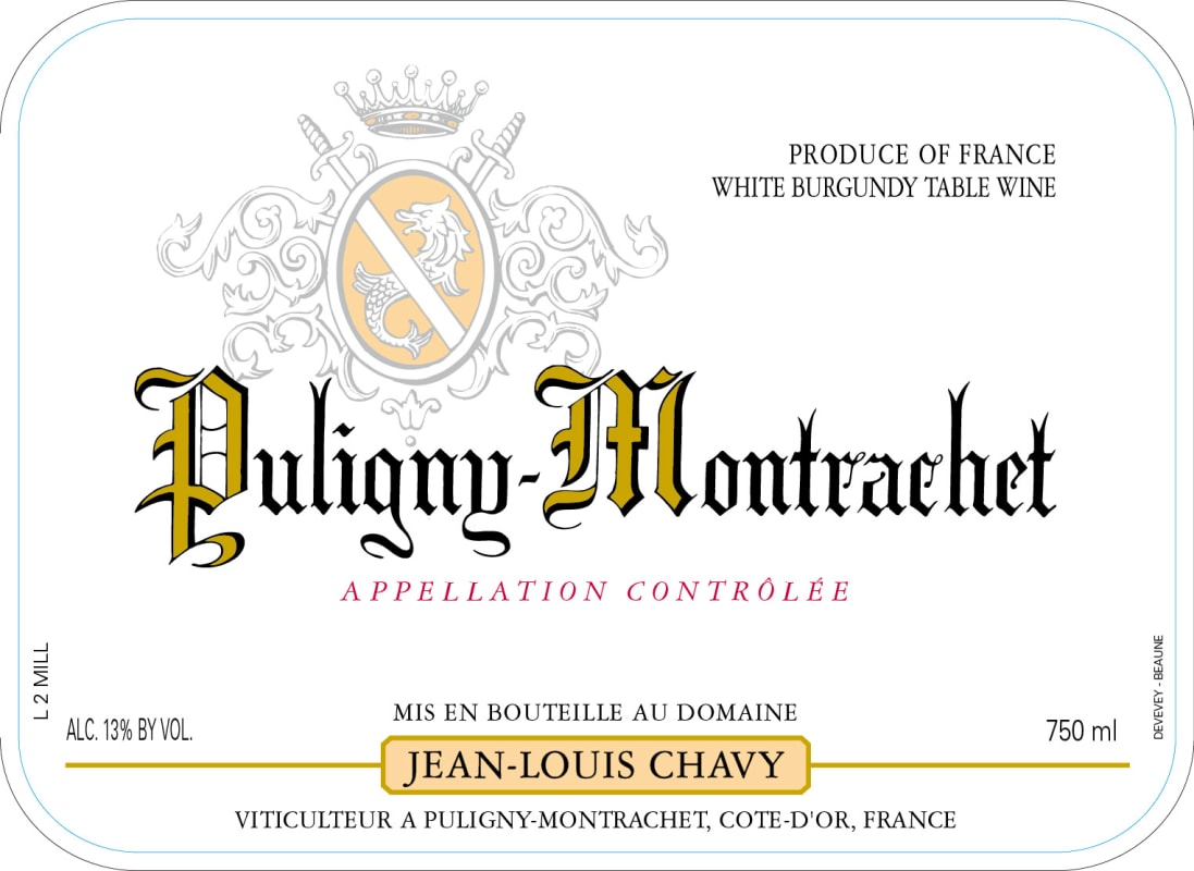 Jean-Louis Chavy Puligny-Montrachet 2021 Front Label
