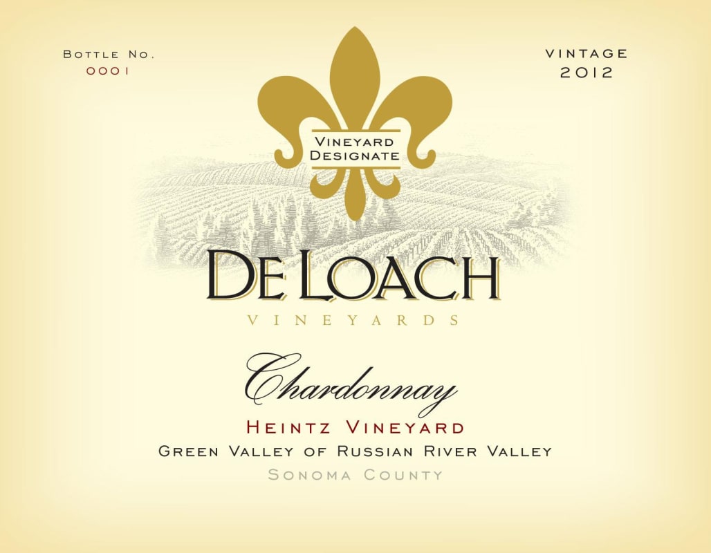 DeLoach Heintz Vineyard Chardonnay 2012 Front Label