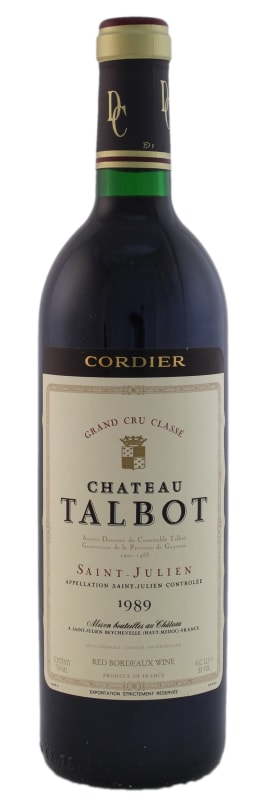 Chateau Talbot 1989 Front Bottle Shot