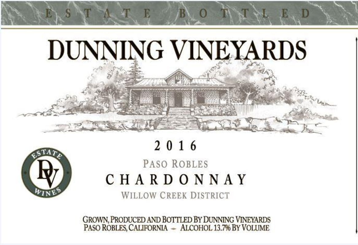 Dunning Chardonnay 2016 Front Label