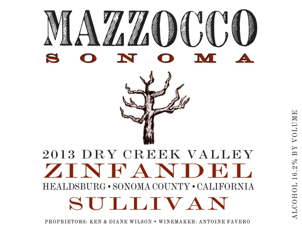 Mazzocco Sullivan Vineyard Zinfandel 2013 Front Label