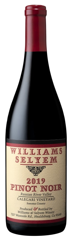 Williams Selyem Calegari Vineyard Pinot Noir 2019 Front Bottle Shot