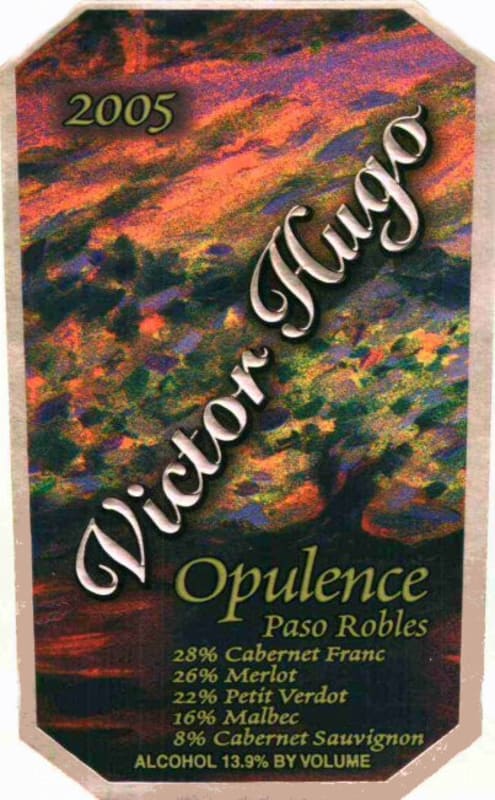 Victor Hugo Winery Opulence 2005 Front Label