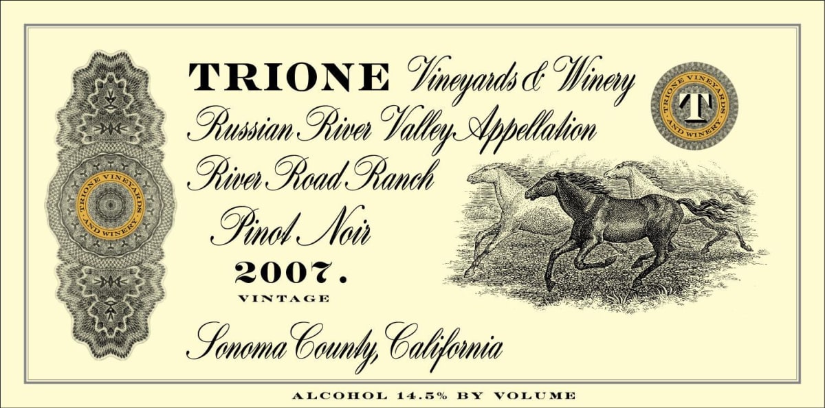 Trione Pinot Noir 2007 Front Label