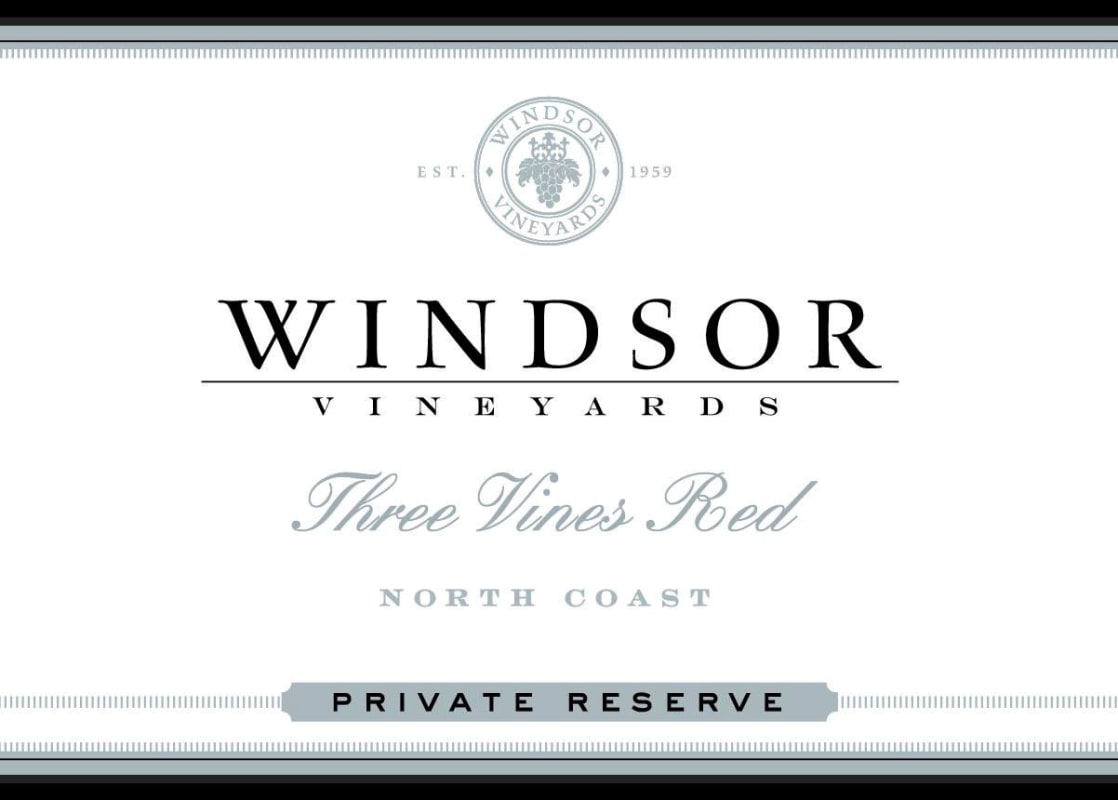 Windsor Private Reserve Three Vines Red 2014 Front Label