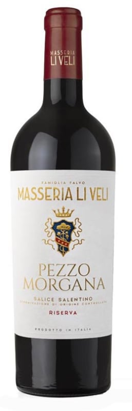 Masseria Li Veli Salice Salentino Pezzo Morgana Riserva 2022 Front Bottle Shot