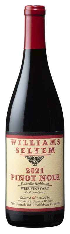 Williams Selyem Weir Vineyard Pinot Noir 2021 Front Bottle Shot