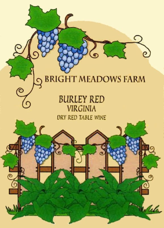 Bright Meadows Farm Burley Red 2007 Front Label