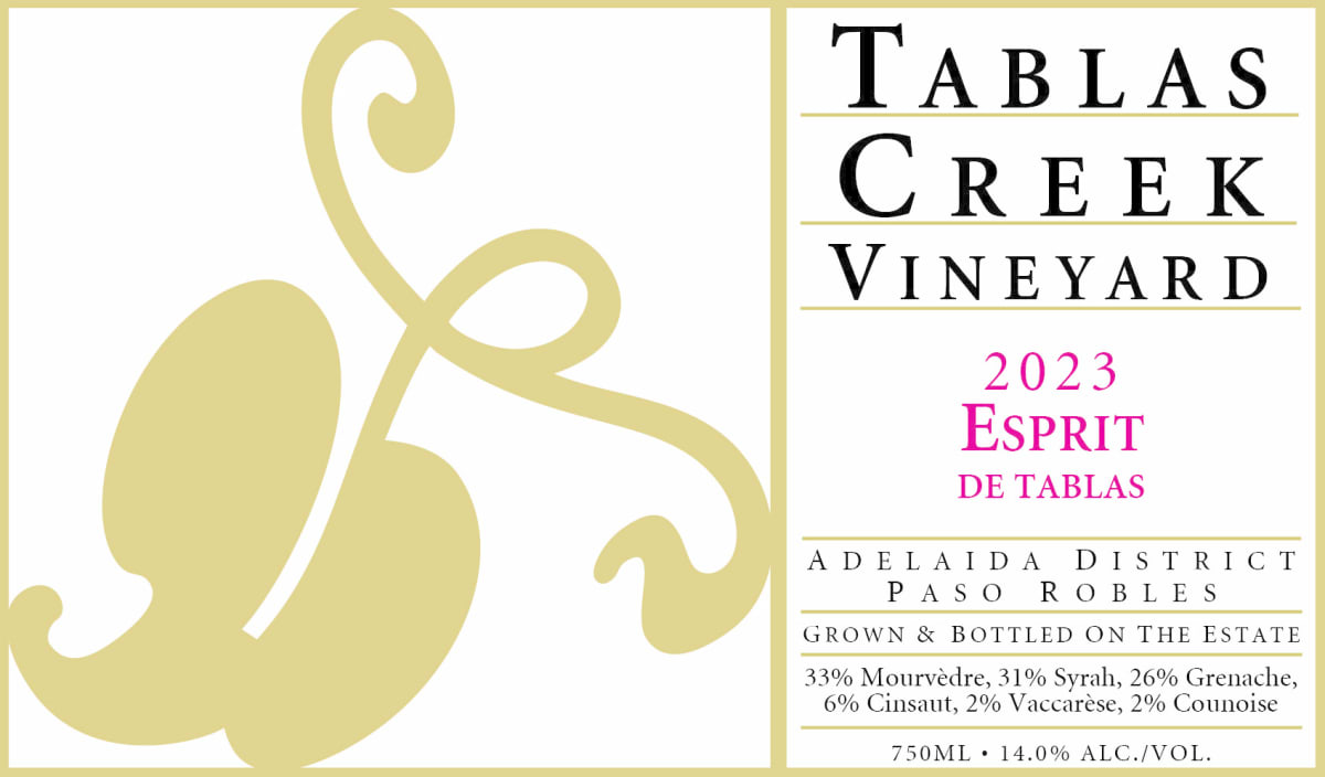 Tablas Creek Esprit de Tablas Rouge (375ML half-bottle) 2023 Front Label
