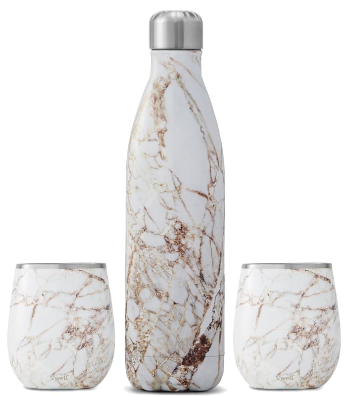 S'well Calacatta Gold Wine Bottle & Tumbler Set Gift Product Image
