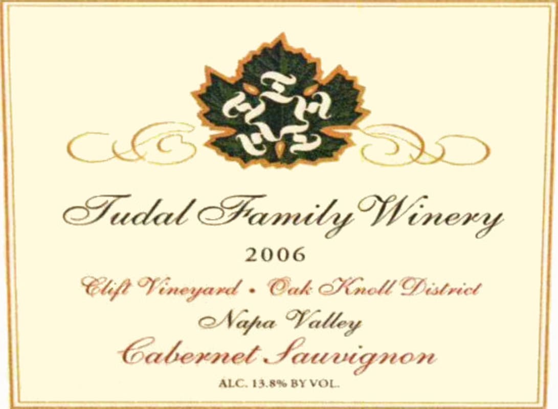 Tudal Winery Clift Vineyard Cabernet Sauvignon 2006 Front Label