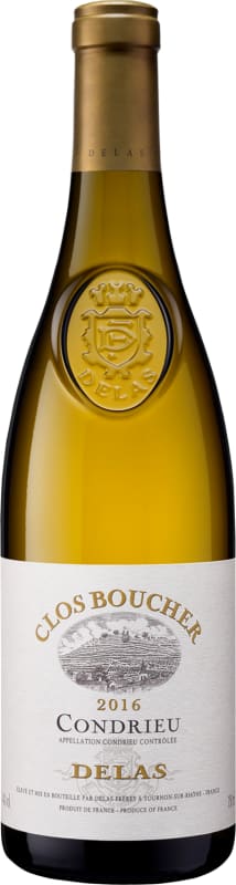 Delas Condrieu Clos Boucher Viognier 2016 Front Bottle Shot