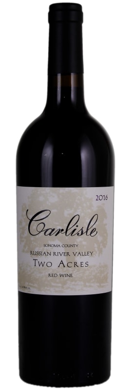 Carlisle Two Acres Red Wine 2016 Front Bottle Shot