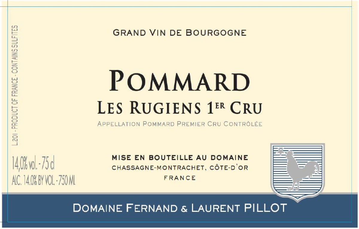 Domaine Fernand & Laurent Pillot Pommard Les Rugiens Premier Cru 2017 Front Label