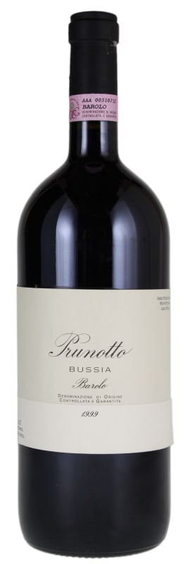 Prunotto Barolo Bussia 1999 Front Bottle Shot