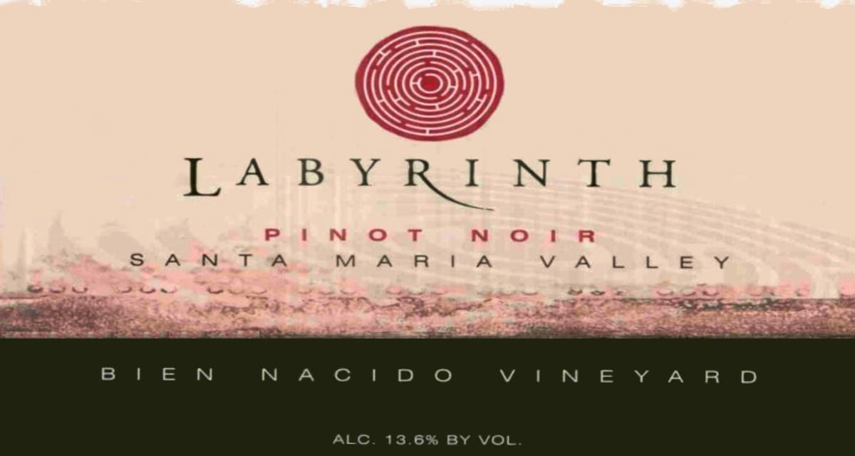 Labyrinth Wine Cellars Bien Nacido Vineyard Pinot Noir 2003 Front Label