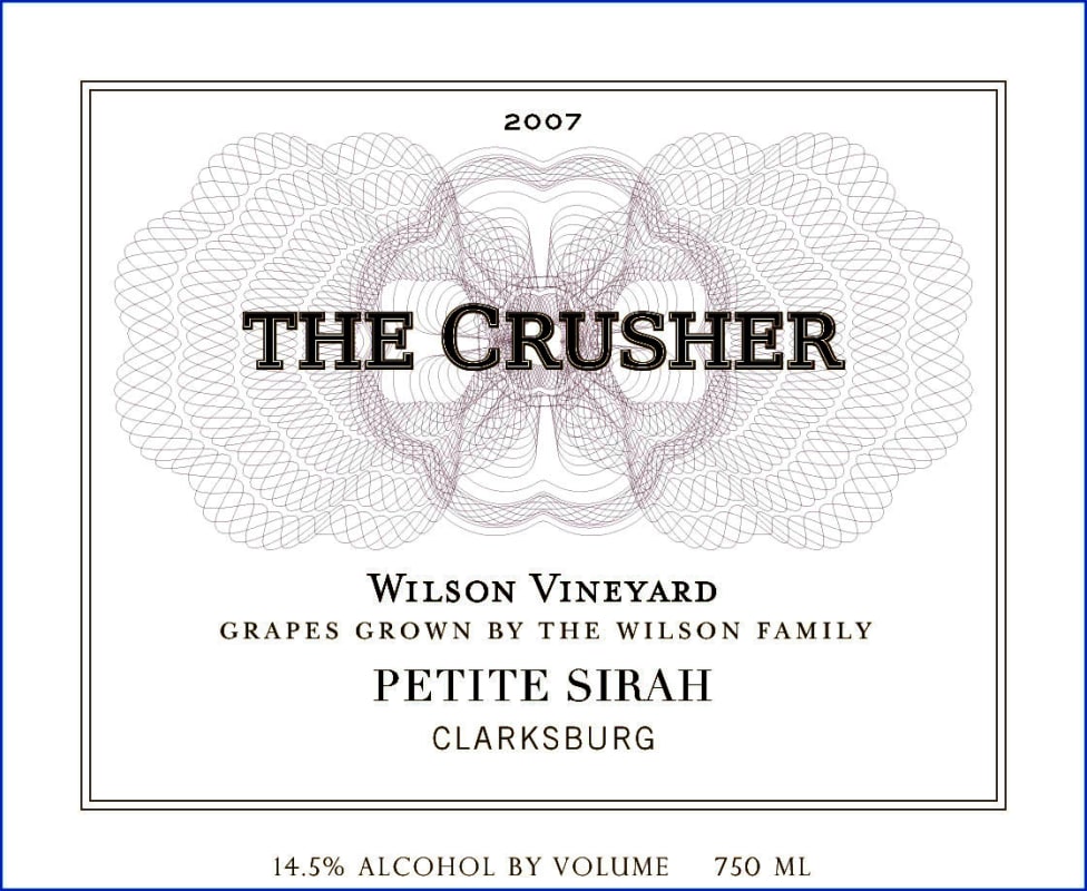 The Crusher Petite Sirah 2007 Front Label