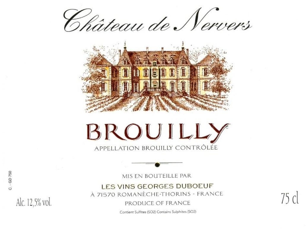 Duboeuf Brouilly Chateau de Nervers 2012 Front Label