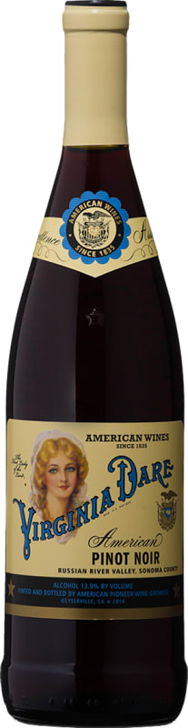 Virginia Dare Winery Pinot Noir 2014 Front Bottle Shot