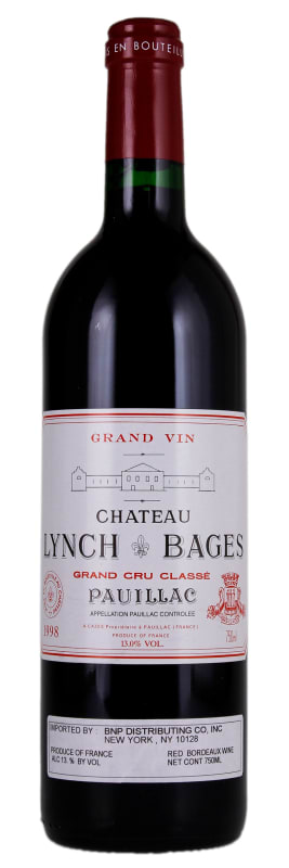 Chateau Lynch-Bages 1998 Front Bottle Shot