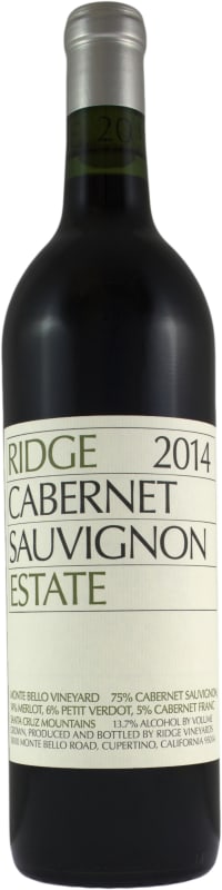 Ridge Estate Cabernet Sauvignon 2014 Front Bottle Shot