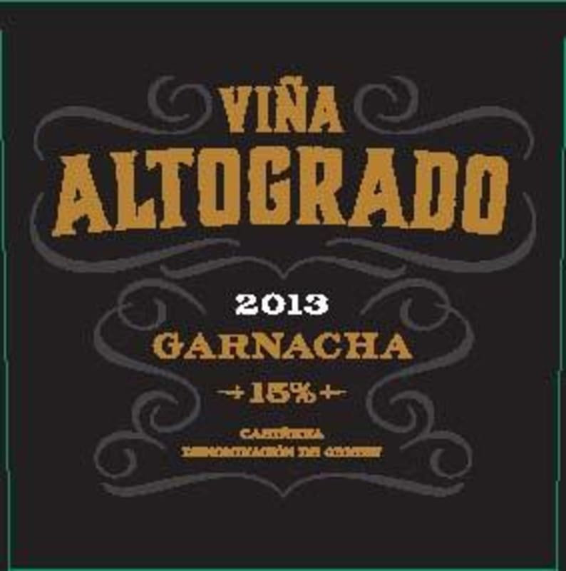 Vina Altogrado Garnacha 2013 Front Label