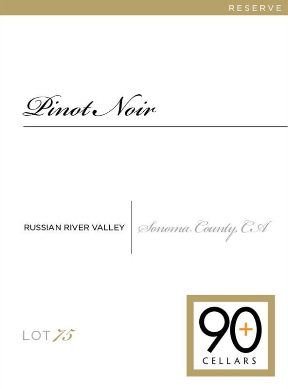 Ninety Plus Cellars Lot 75 Reserve Pinot Noir 2014 Front Label