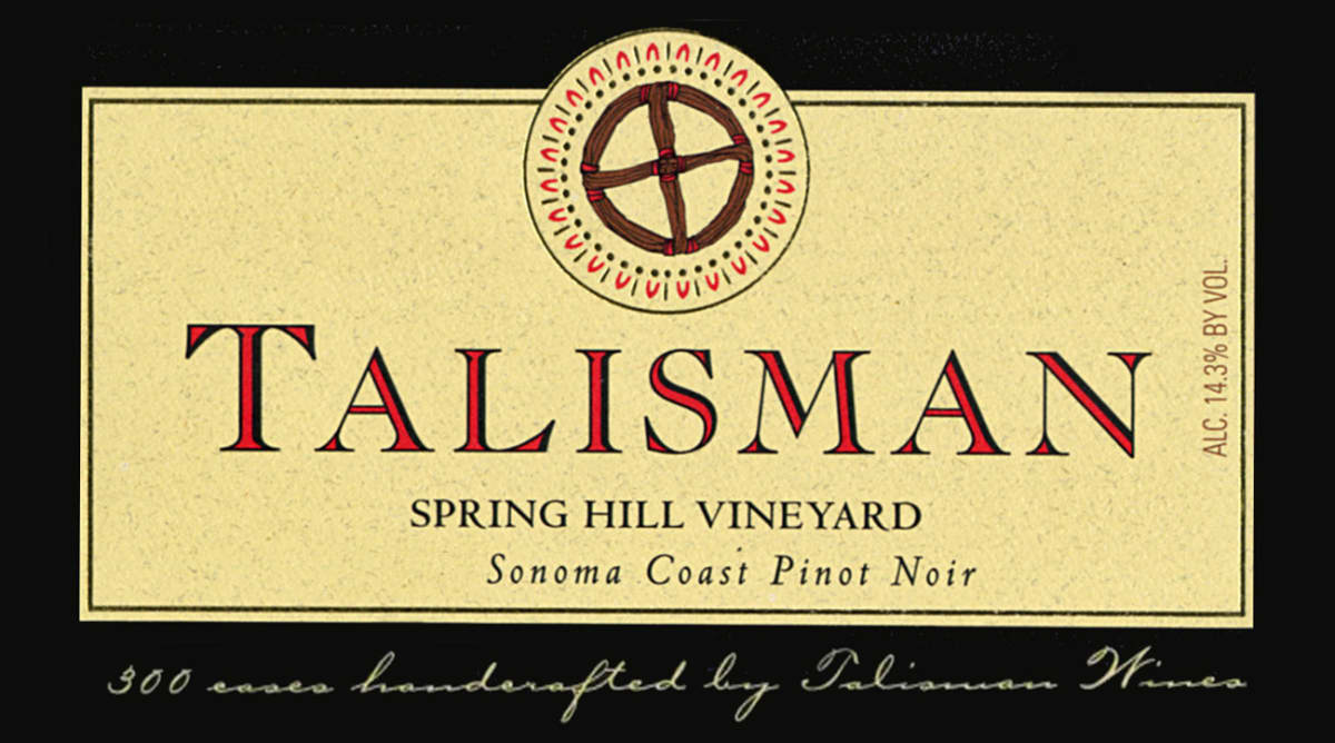 Talisman Wines Spring Hill Vineyard Pinot Noir 2010 Front Label