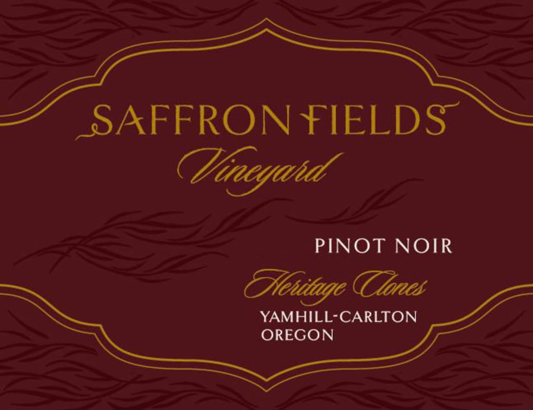 Saffron Fields Vineyard Heritage Clones Pinot Noir 2014 Front Label