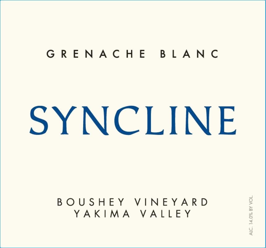 Syncline Boushey Vineyard Grenache Blanc 2013 Front Label