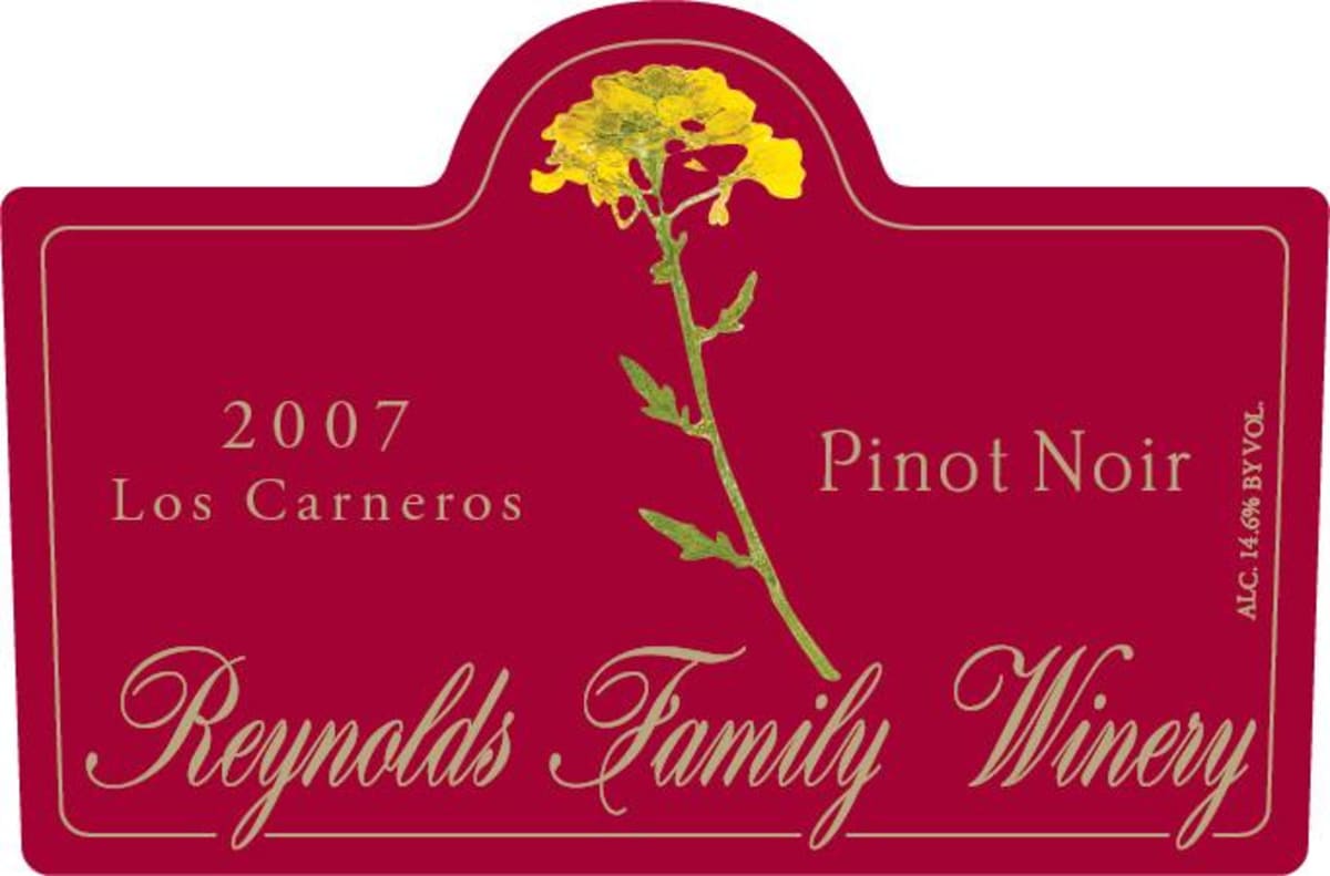 Reynolds Family Winery Los Carneros Pinot Noir 2007 Front Label