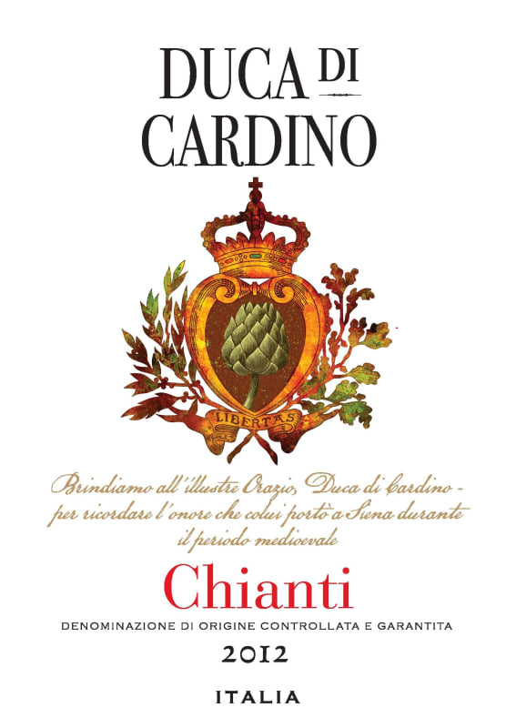 Duca di Cardino Chianti Red 2012 Front Label