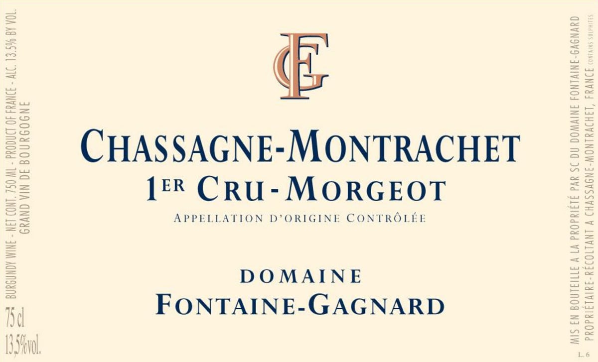 Domaine Fontaine-Gagnard Chassagne-Montrachet Morgeot 1er Cru 2016 Front Label
