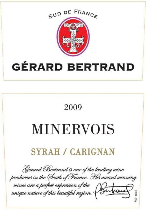 Gerard Bertrand Minervois Syrah Carignan 2009 Front Label