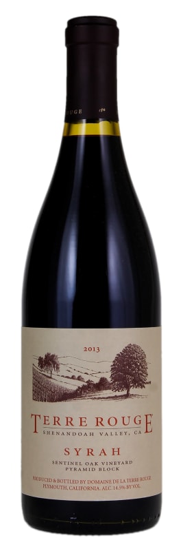 Terre Rouge Sentinel Oak Vineyard Pyramid Block Syrah 2013 Front Bottle Shot