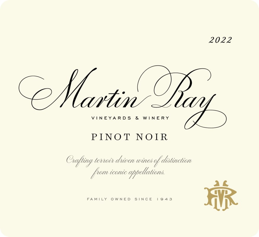 Martin Ray Sonoma-Monterey Pinot Noir (375ML half-bottle) 2022 Front Label