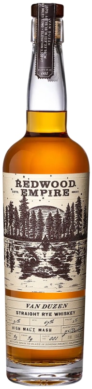 Redwood Empire Van Duzen Straight Rye Whiskey Front Bottle Shot