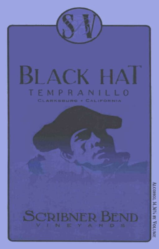 Scribner Bend Vineyards Black Hat Tempranillo 2012 Front Label