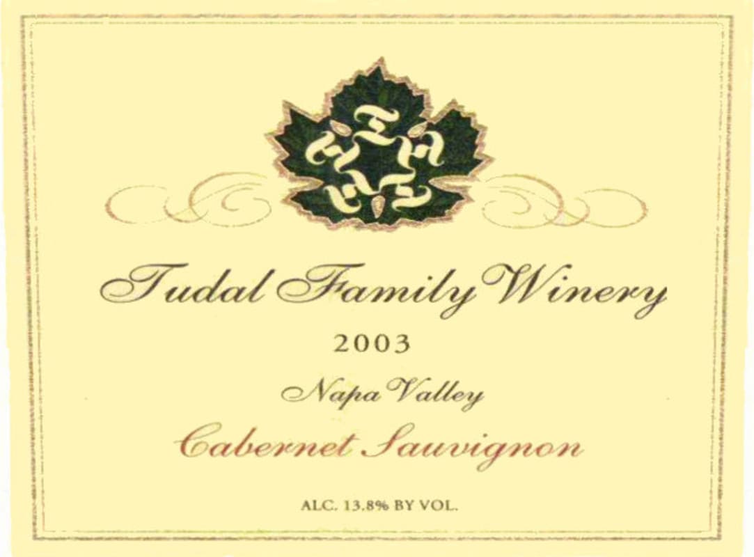 Tudal Winery Cabernet Sauvignon 2003 Front Label