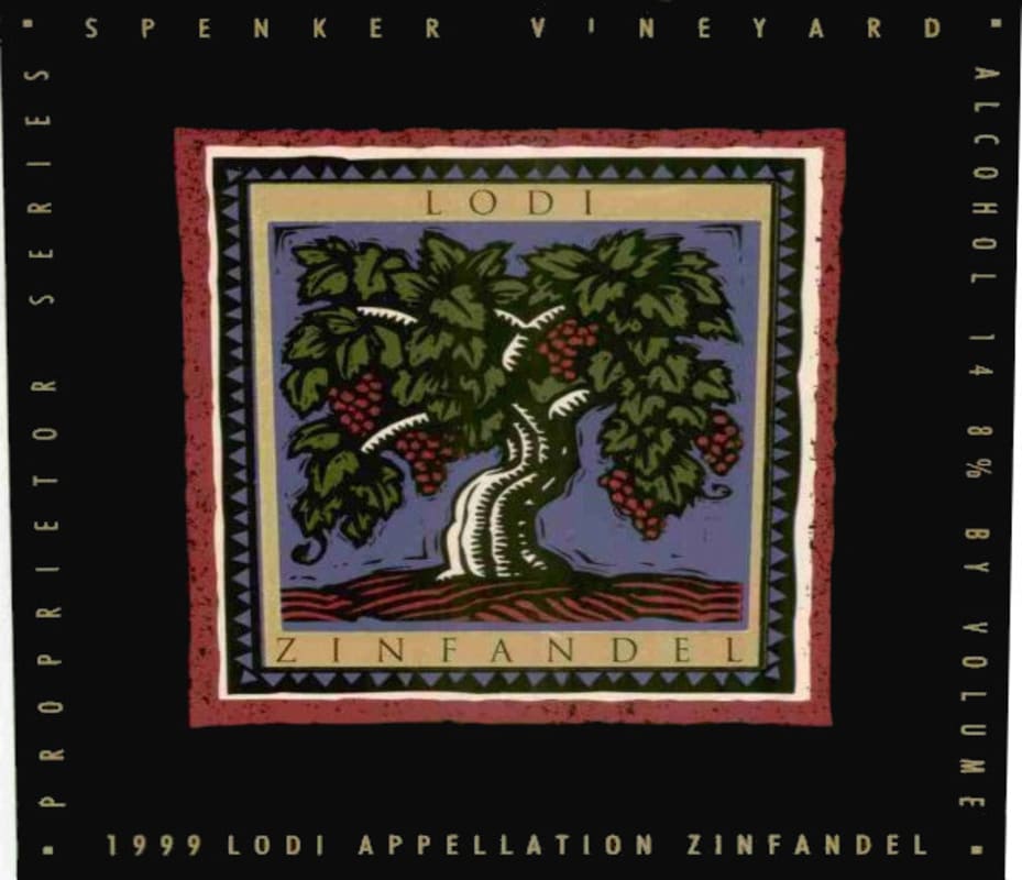 Robert Biale Vineyards Spenker Vineyard Zinfandel 1999 Front Label
