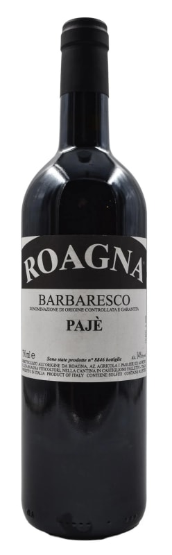 Roagna Barbaresco Paje 2020 Front Bottle Shot