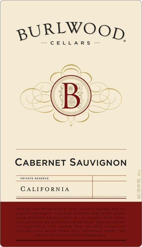 Burlwood Cabernet Sauvignon 2016 Front Label