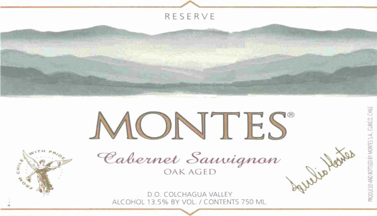 Montes Reserva Cabernet Sauvignon 2002 Front Label
