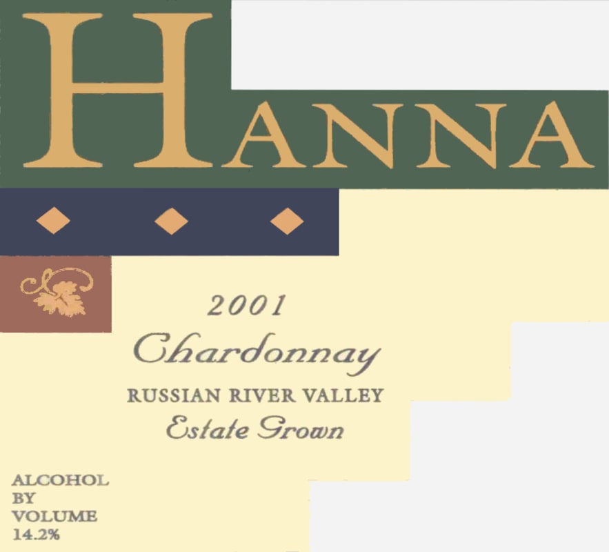 Hanna Russian River Chardonnay 2001 Front Label