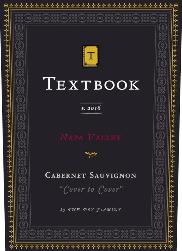 Textbook Cover to Cover Napa Valley Cabernet Sauvignon 2016 Front Label
