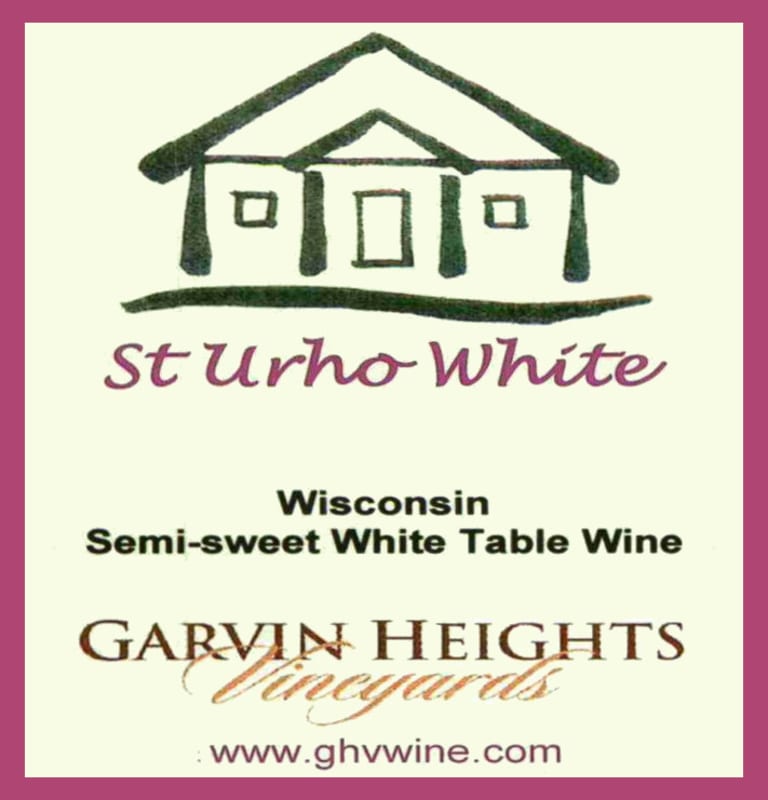 Garvin Heights Vineyards St Urho White 2014 Front Label