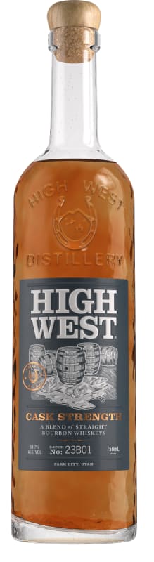 High West Distillery Cask Strength Bourbon Whiskey Front Bottle Shot