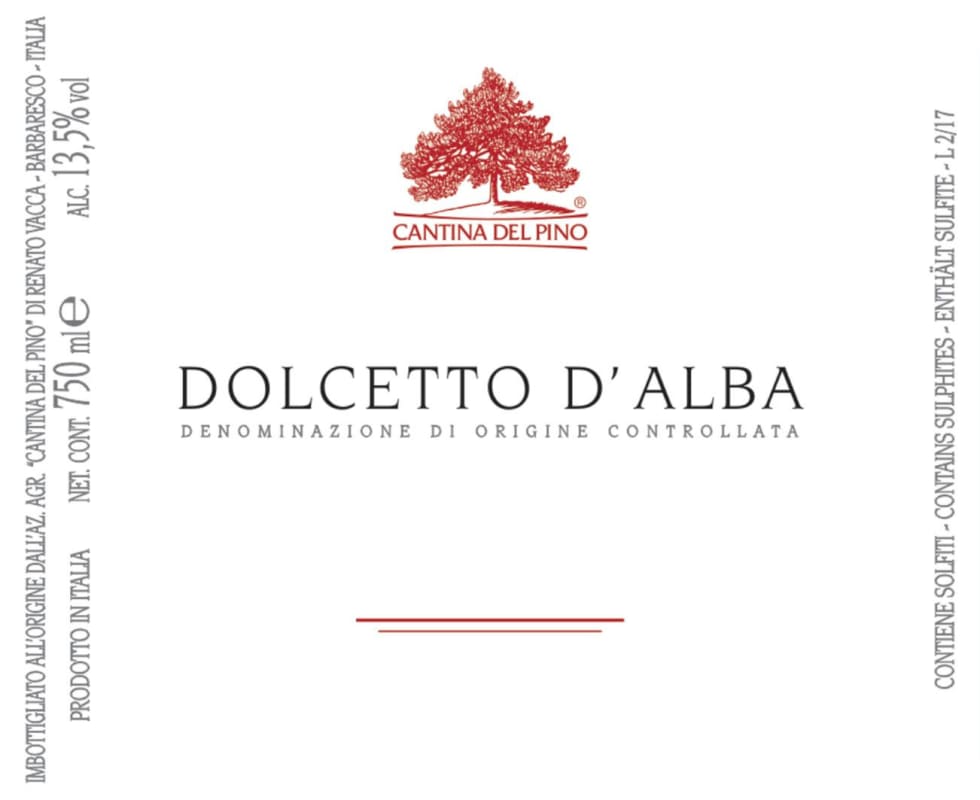 Cantina del Pino Dolcetto d'Alba 2019 Front Label