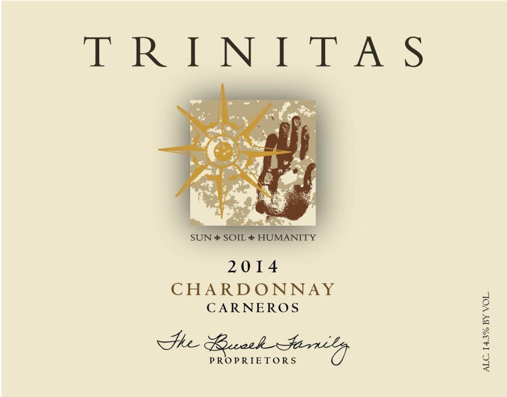 Trinitas Cellars Carneros Chardonnay 2014 Front Label